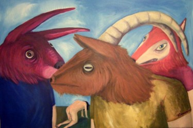 Peinture intitulée "Nos Amies Les Bêtes" par Patrick Jannin, Œuvre d'art originale, Acrylique
