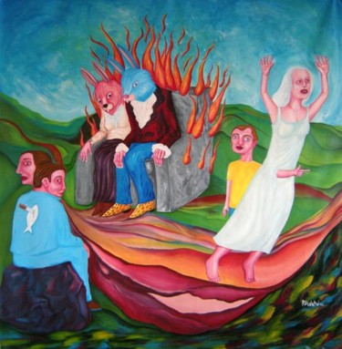 Peinture intitulée "Un Dimanche à La Ca…" par Patrick Jannin, Œuvre d'art originale, Acrylique