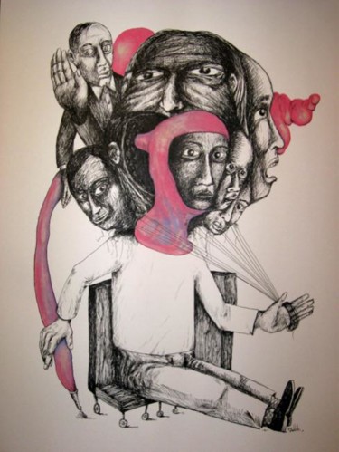 Dessin intitulée "La Vie en Rose / Ma…" par Patrick Jannin, Œuvre d'art originale, Autre