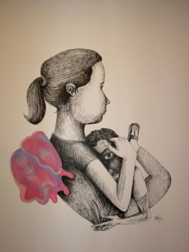 Drawing titled "La Vie en Rose / Mo…" by Patrick Jannin, Original Artwork, Other