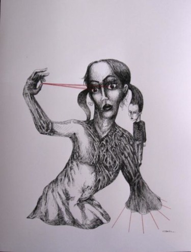 Drawing titled "L'Intuition Féminine" by Patrick Jannin, Original Artwork, Other