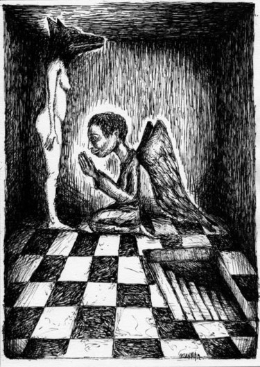 Drawing titled "Shouls I pray or sh…" by Patrick Jannin, Original Artwork, Other