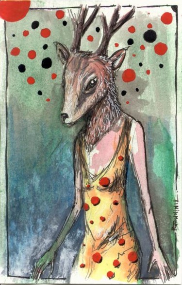 Dessin intitulée "Who Killed Bambi" par Patrick Jannin, Œuvre d'art originale, Autre