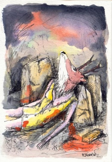 Tekening getiteld "The Day After / Lad…" door Patrick Jannin, Origineel Kunstwerk, Anders