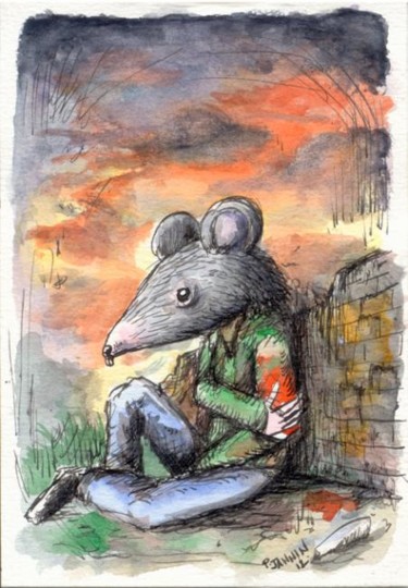 Dessin intitulée "The Day After / Rat…" par Patrick Jannin, Œuvre d'art originale, Autre