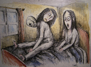 Rysunek zatytułowany „Bonne Nuit” autorstwa Patrick Jannin, Oryginalna praca, Inny