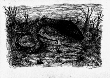 Drawing titled "A La Nuit Velue" by Patrick Jannin, Original Artwork, Other