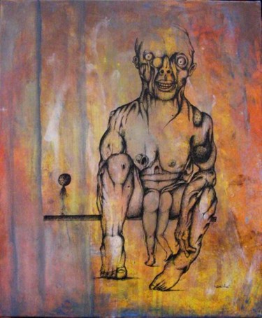 Peinture intitulée "Ceci Est Une Pipe" par Patrick Jannin, Œuvre d'art originale, Encre Monté sur Châssis en bois