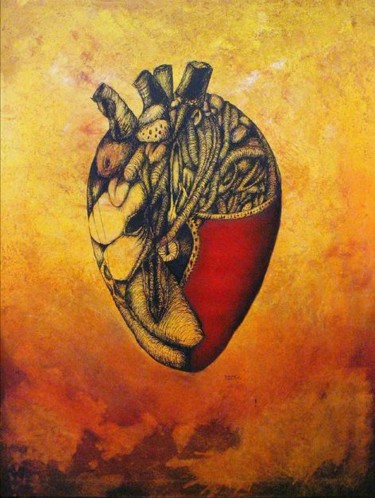 Peinture intitulée "Coeur de Mouton" par Patrick Jannin, Œuvre d'art originale