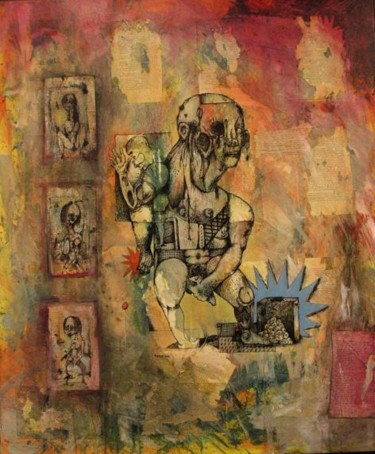 Картина под названием "Opus Pistorum" - Patrick Jannin, Подлинное произведение искусства, Чернила Установлен на Деревянная р…