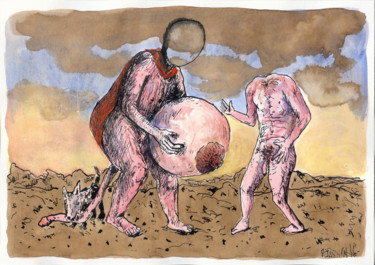 Dibujo titulada "Sex On The Beach" por Patrick Jannin, Obra de arte original, Tinta