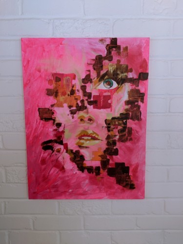 Peinture intitulée "la vie en rose" par P R O V I D E N C E, Œuvre d'art originale, Acrylique