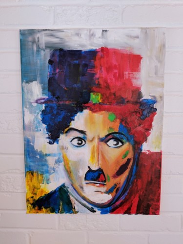 Painting titled "Charlie Chaplin" by P R O V I D E N C E, Original Artwork, Acrylic