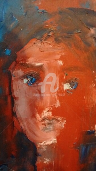 Painting titled "Série portraits 1/20" by Pjc, Original Artwork, Oil