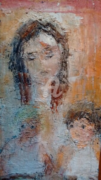 Painting titled "Série Portraits, 5/…" by Pjc, Original Artwork, Oil