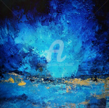 绘画 标题为“Bleu nuit 5” 由Pjc, 原创艺术品, 油