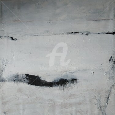 Pintura titulada "Paysage blanc" por Pjc, Obra de arte original, Oleo Montado en Bastidor de camilla de madera