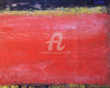 Картина под названием "Variation rouge 4" - Pjc, Подлинное произведение искусства, Масло
