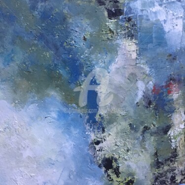 Peinture intitulée "brume bleue verte" par Pjc, Œuvre d'art originale, Huile