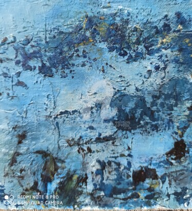 Malerei mit dem Titel "Aquatique bleu" von Pjc, Original-Kunstwerk, Öl