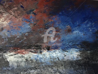 Malerei mit dem Titel "Noir marine" von Pjc, Original-Kunstwerk, Öl