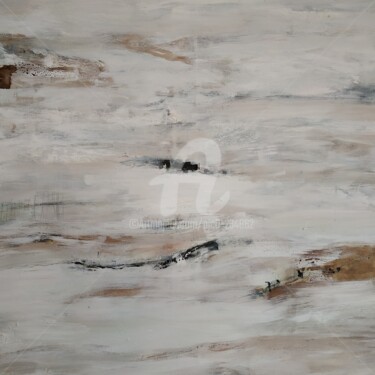 Malerei mit dem Titel "Brouillards blancs" von Pjc, Original-Kunstwerk, Öl Auf Keilrahmen aus Holz montiert