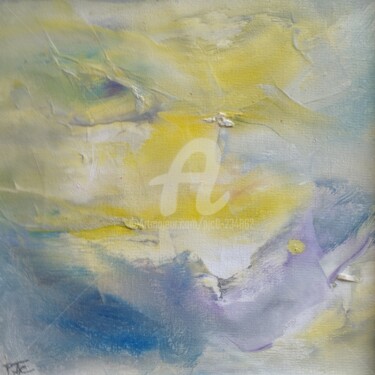 Schilderij getiteld "Composition n°6" door Pjc, Origineel Kunstwerk, Olie Gemonteerd op Frame voor houten brancard