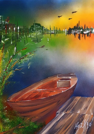 Peinture intitulée "Une belle journée s…" par Pascal Koza, Œuvre d'art originale, Acrylique Monté sur Châssis en bois