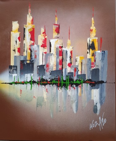 Картина под названием "Urban Style 2" - Pascal Koza, Подлинное произведение искусства, Акрил Установлен на Деревянная рама д…