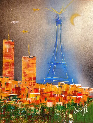 Картина под названием "EuroTour" - Pascal Koza, Подлинное произведение искусства, Акрил Установлен на Деревянная рама для но…