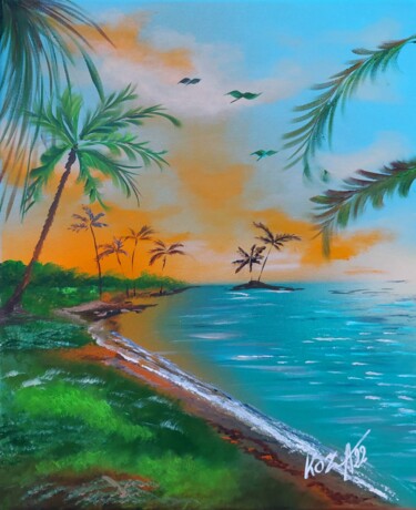 Pintura titulada "Les vacances... Le…" por Pascal Koza, Obra de arte original, Acrílico Montado en Bastidor de camilla de ma…