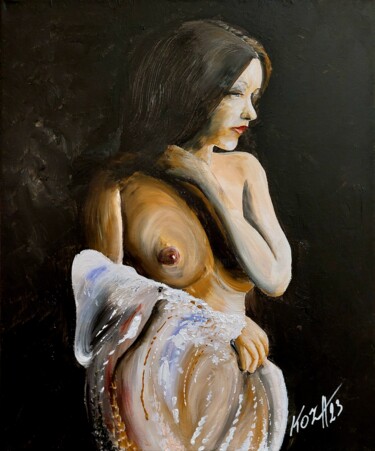 Pintura titulada "La dentelliére" por Pascal Koza, Obra de arte original, Acrílico Montado en Bastidor de camilla de madera