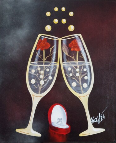 제목이 "Saint Valentine"인 미술작품 Pascal Koza로, 원작, 아크릴 나무 들것 프레임에 장착됨