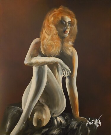 Painting titled "Feminart 2" by Pascal Koza, Original Artwork, Acrylic Mounted on Wood Stretcher frame