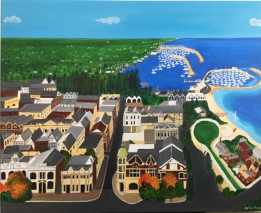 Painting titled "Harbour Town" by Peter Kruger, Original Artwork, Acrylic
