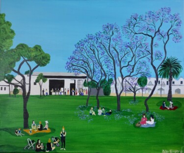 Painting titled "In the Park # 2" by Peter Kruger, Original Artwork, Acrylic