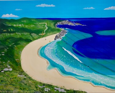 Painting titled "Surf Beach Down Sou…" by Peter Kruger, Original Artwork, Acrylic