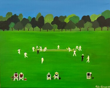Schilderij getiteld "Cricket" door Peter Kruger, Origineel Kunstwerk, Acryl