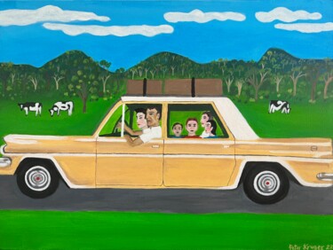 Painting titled "Family Holiday 1969" by Peter Kruger, Original Artwork, Acrylic
