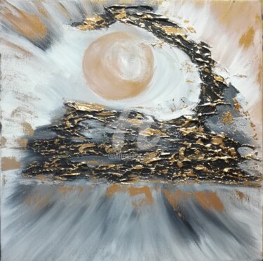 Картина под названием "The Sun, Abstract,…" - Plakhotnyk Nataliia, Подлинное произведение искусства, Акрил