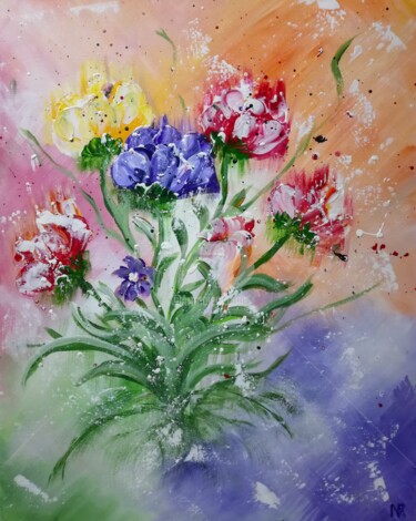Painting titled "The dance of flower…" by Plakhotnyk Nataliia, Original Artwork, Acrylic