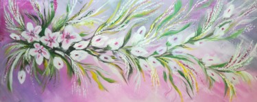 Картина под названием "Wild flowers, Acryl…" - Plakhotnyk Nataliia, Подлинное произведение искусства, Акрил