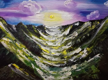 Painting titled "New day, sky, lands…" by Plakhotnyk Nataliia, Original Artwork, Oil