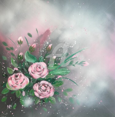 Painting titled "Desert roses" by Plakhotnyk Nataliia, Original Artwork, Acrylic
