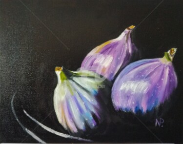 Peinture intitulée "Figs, still life, s…" par Plakhotnyk Nataliia, Œuvre d'art originale, Huile