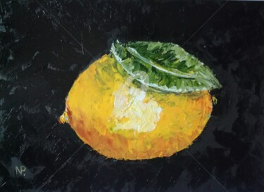 Painting titled "Lemon" by Plakhotnyk Nataliia, Original Artwork, Oil