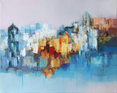 Painting titled "Provence II" by Plamen Bibeschkov, Original Artwork, Oil Mounted on Wood Stretcher frame