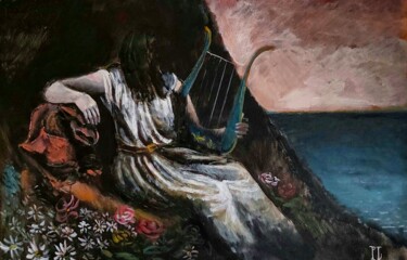 Malerei mit dem Titel "Sappho" von Pierre-Louis Calatayud (PL artwork), Original-Kunstwerk, Acryl