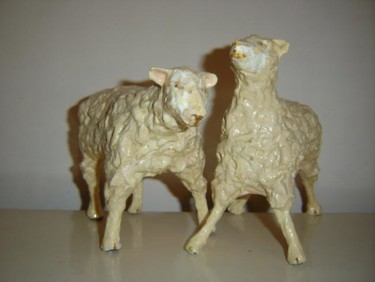 Скульптура под названием "moutons" - La Plasticerie, Подлинное произведение искусства