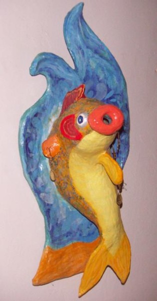 Sculpture titled "PIERCINGFISH" by La Plasticerie, Original Artwork